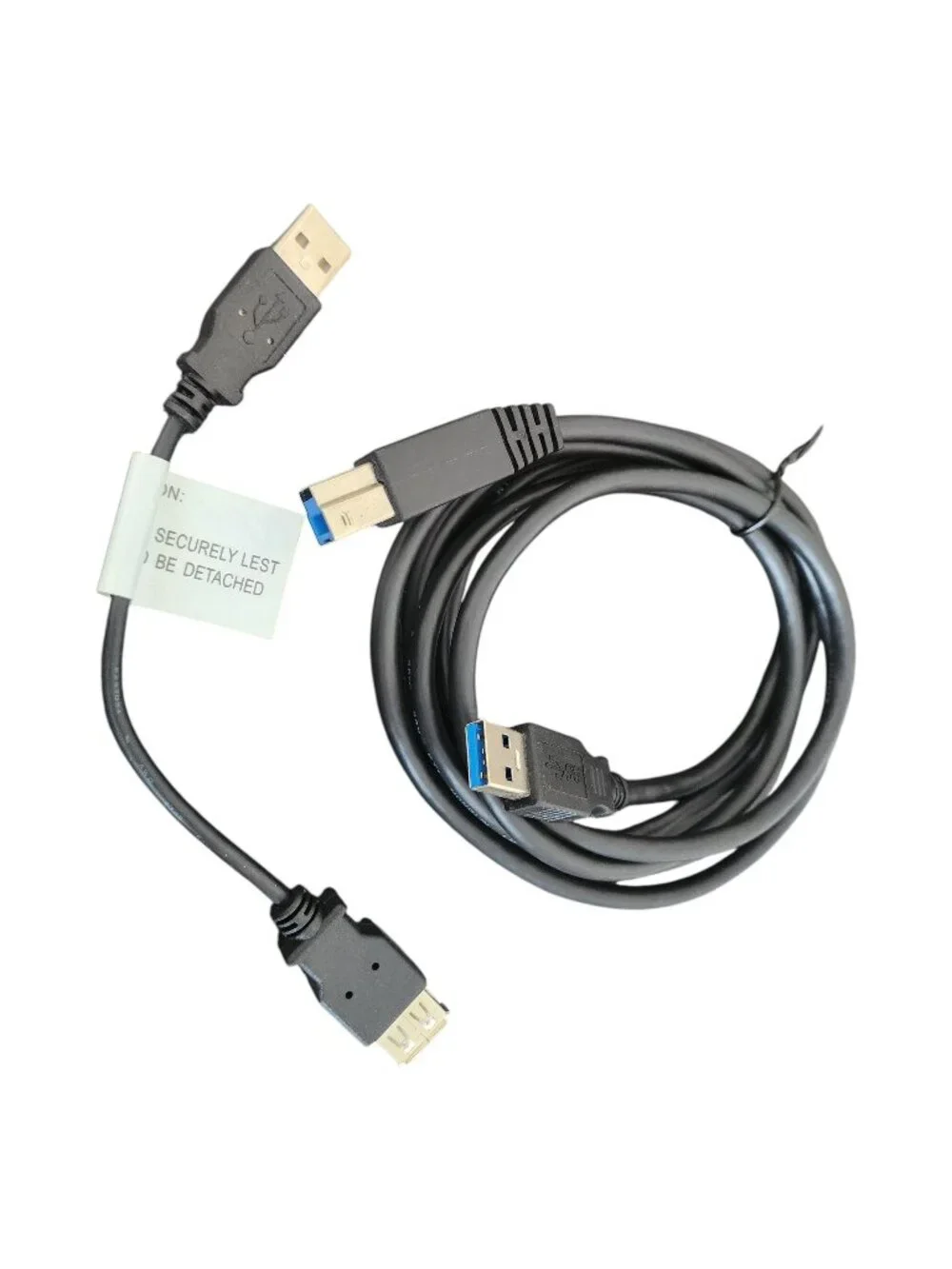 Bundle - USB 3.0 USB A to USB B Black Data Transfer Cable with USB extender